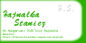 hajnalka stanicz business card